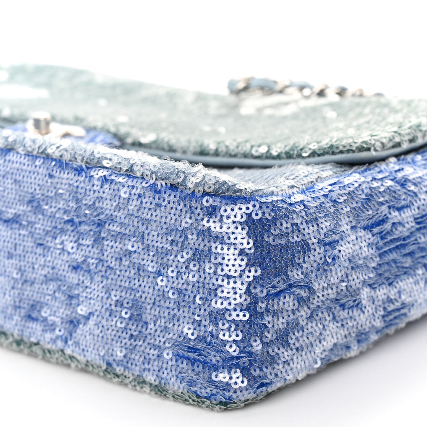 Sequin Large Waterfall Flap Light Blue