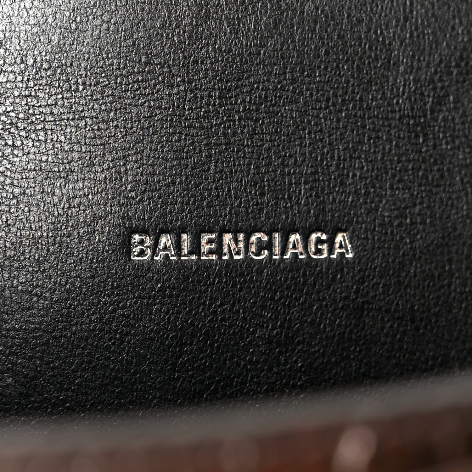 Balenciaga Metallic Shiny Calfskin Crocodile Embossed Hourglass