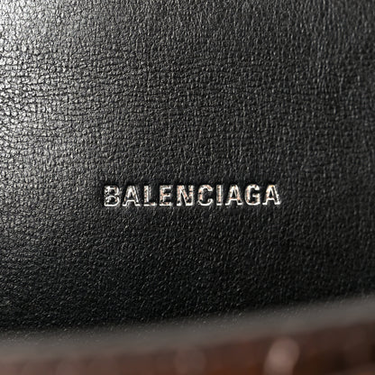 Balenciaga Metallic Shiny Calfskin Crocodile Embossed Hourglass Top Handle Bag XS Dark Bronze 6 of 11