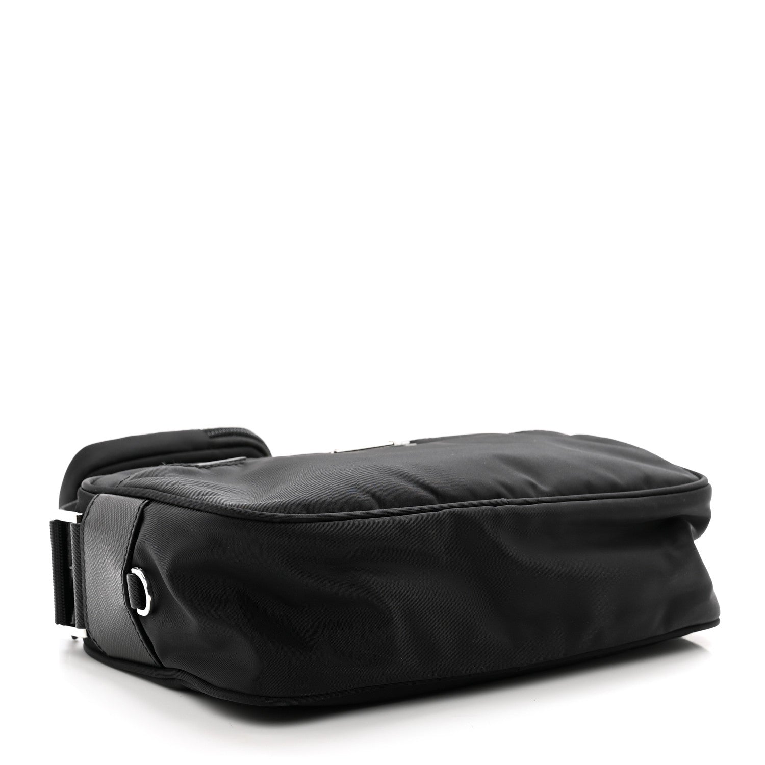 Prada Re-Nylon Vela Saffiano Double Zip Shoulder Bag Black 4 of 8