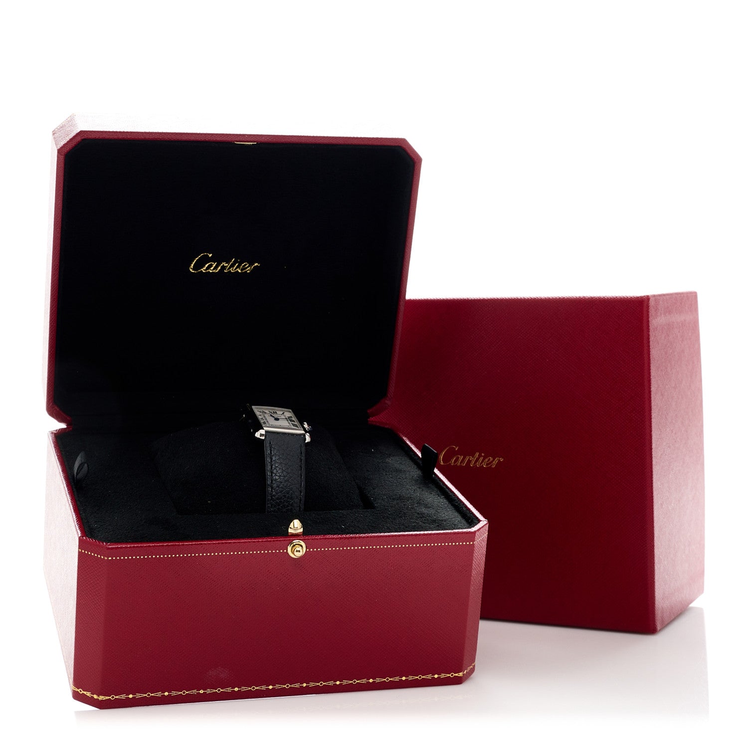 Cartier Stainless Steel Calfskin 22mm Must de Cartier Tank Quartz Watch 2 of 5