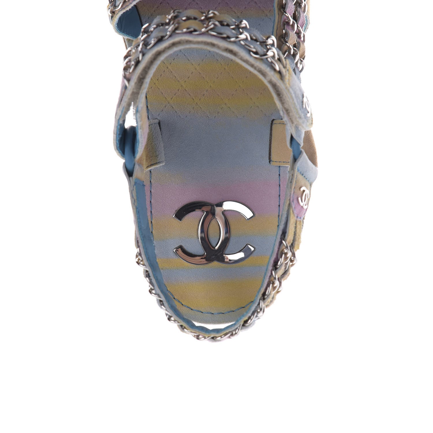 Chanel Fantasy Calfskin Chain Flat Sandals 38 Multicolor 8 of 9