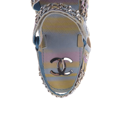 Chanel Fantasy Calfskin Chain Flat Sandals 38 Multicolor 8 of 9