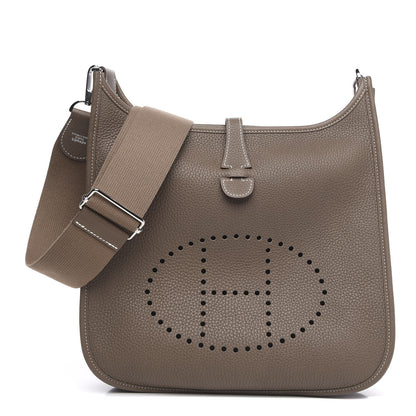 Hermes Taurillon Clemence Evelyne III PM Etoupe 1 of 10