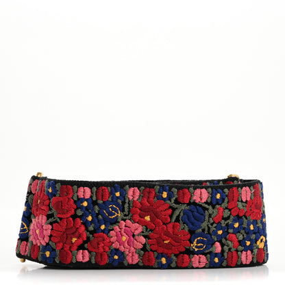 Christian Dior Lambskin Canvas Embroidered Floral Shoulder Strap Multicolor 2 of 7
