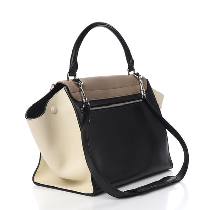 Celine Drummed Calfskin Medium Tri-Color Trapeze Light Khaki 2 of 14