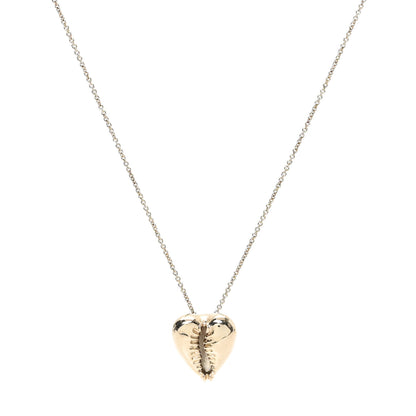 Saint Laurent Metal Cowrie Shell Heart Necklace Gold 1 of 4