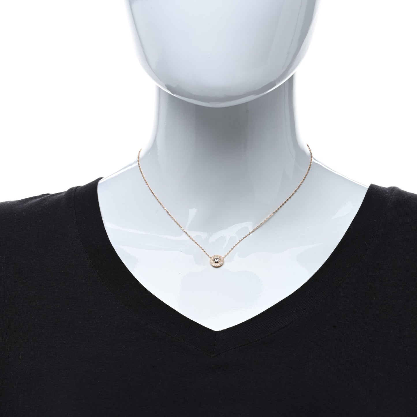 18K Pink Gold Diamond .20ct D'Amour Pave Necklace