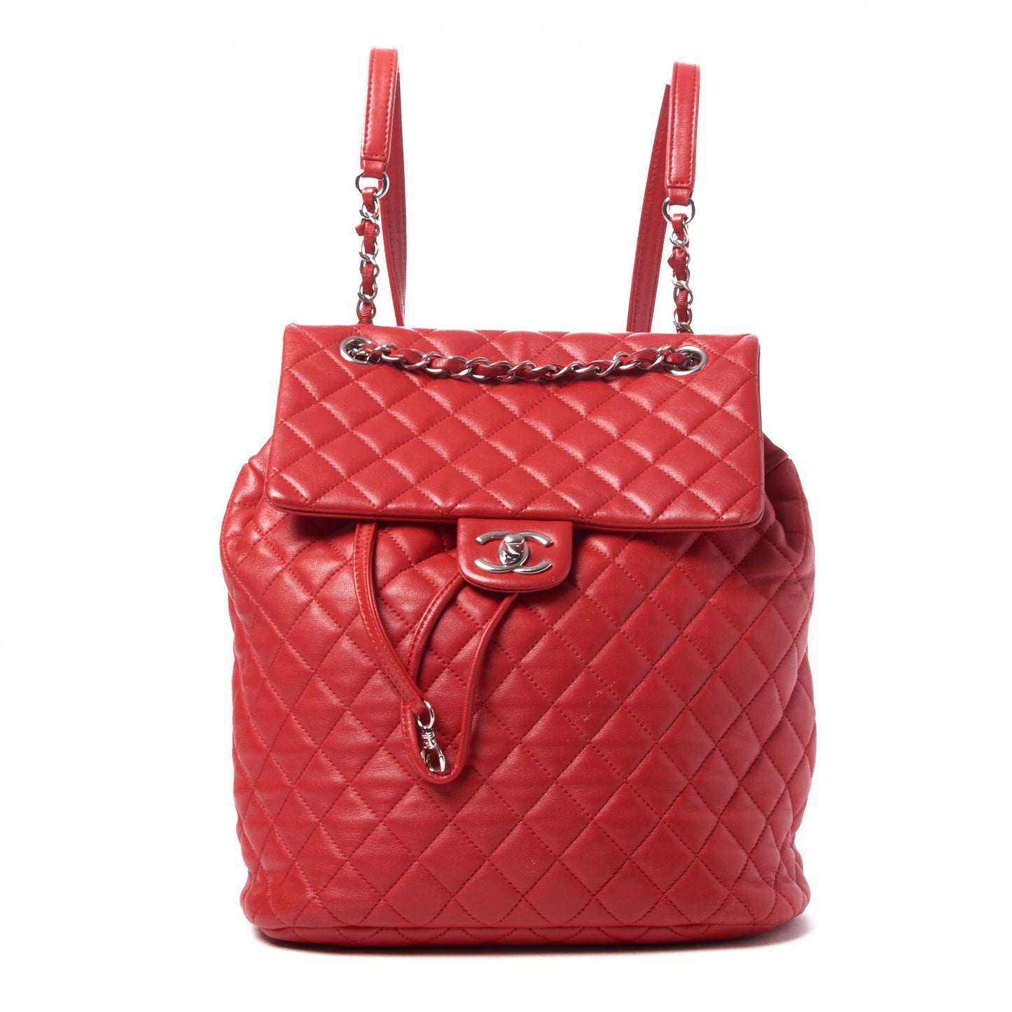 Lambskin Quilted Large Urban Spirit Backpack Red