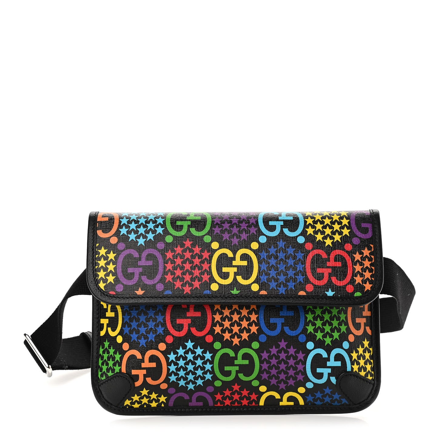 GG Supreme Monogram Psychedelic Slim Belt Bag Black