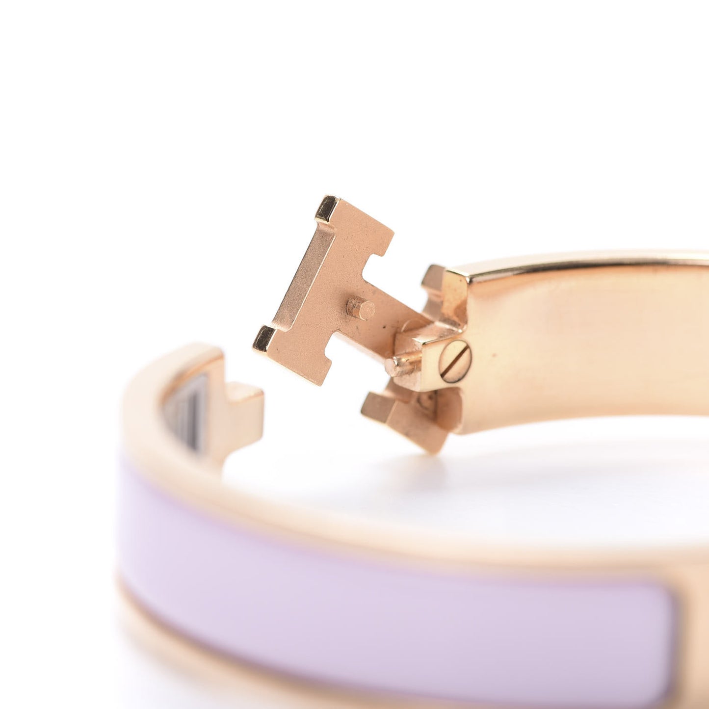 Enamel Narrow Clic Clac H Bracelet GM Rose Dragee