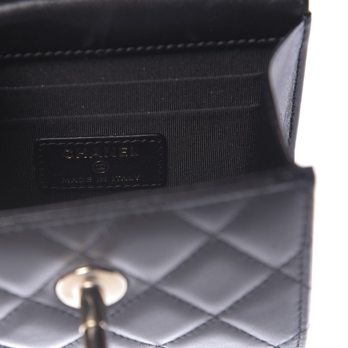 Lambskin Quilted Mini Trendy CC Chain Wallet Black