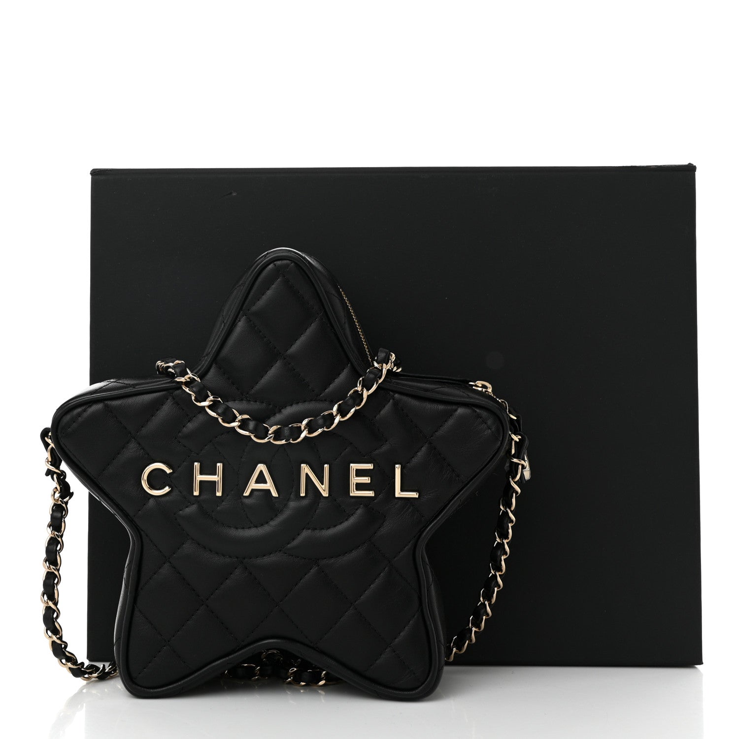 Chanel Lambskin Quilted Walk of Fame Star Bag Black 11 of 11