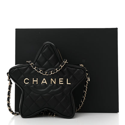 Chanel Lambskin Quilted Walk of Fame Star Bag Black 11 of 11