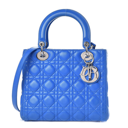 Christian Dior Lambskin Cannage Medium Lady Dior Blue Persan 1 of 17