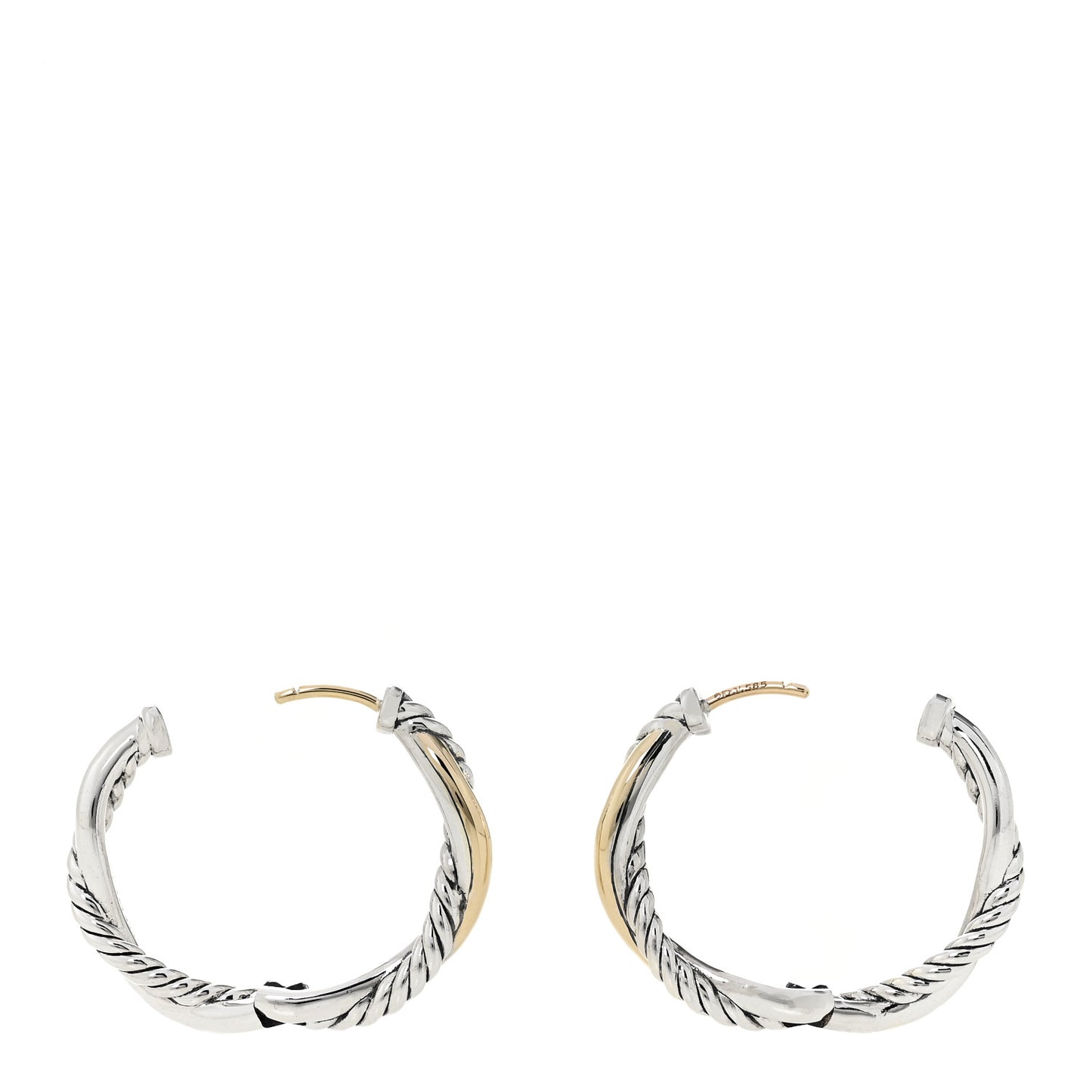Sterling Silver 14K Yellow Gold 23mm Petite Infinity Hoop Earrings
