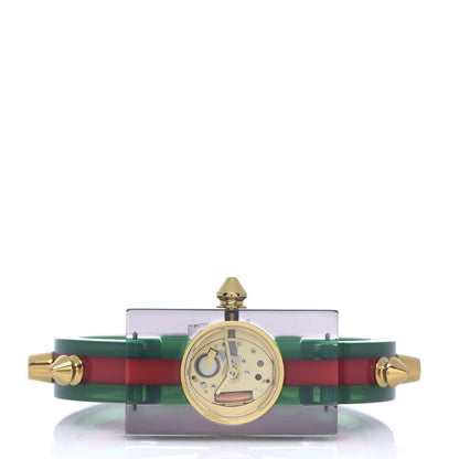Gucci Stainless Steel Plexiglass 24mm Skeleton Stud Quartz Watch 2 of 5