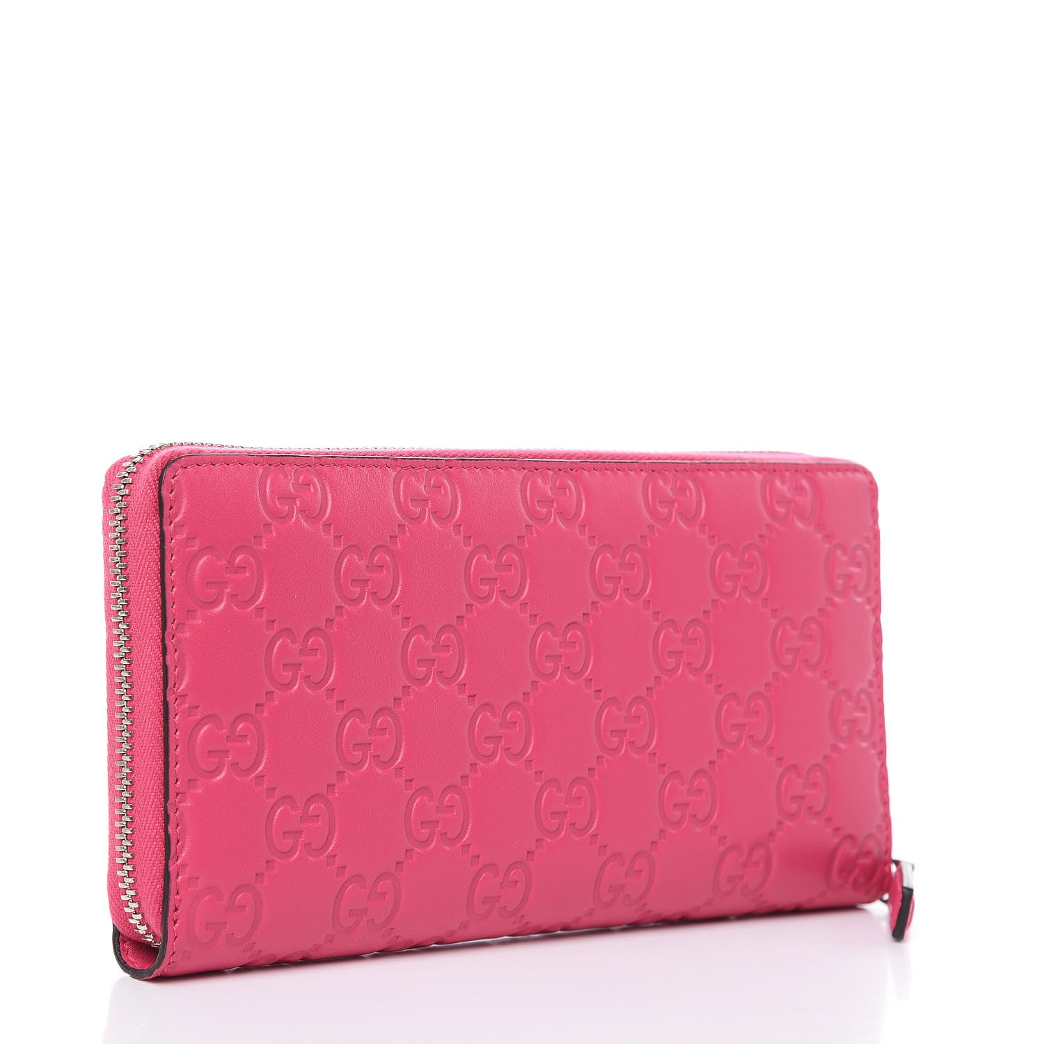Gucci X MLB Guccissima Signature NY Yankees Embroidered Zip Around Wallet Box Pink Blue Ivory 4 of 10