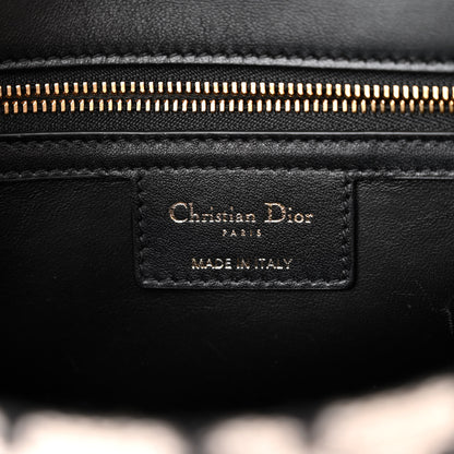 Christian Dior Technical Canvas Macro Houndstooth Medium Caro Bag Black White 6 of 10