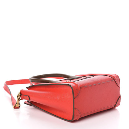 Celine Goatskin Nano Tri-Color Luggage Red 4 of 8