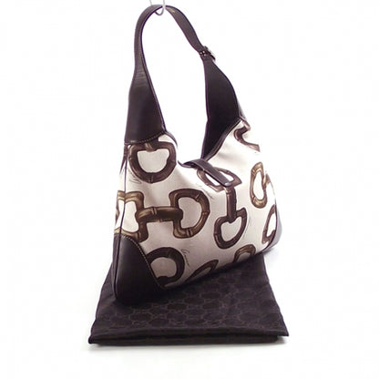 Gucci Canvas Bamboo Horsebit Print Medium Jackie O Hobo 3 of 10