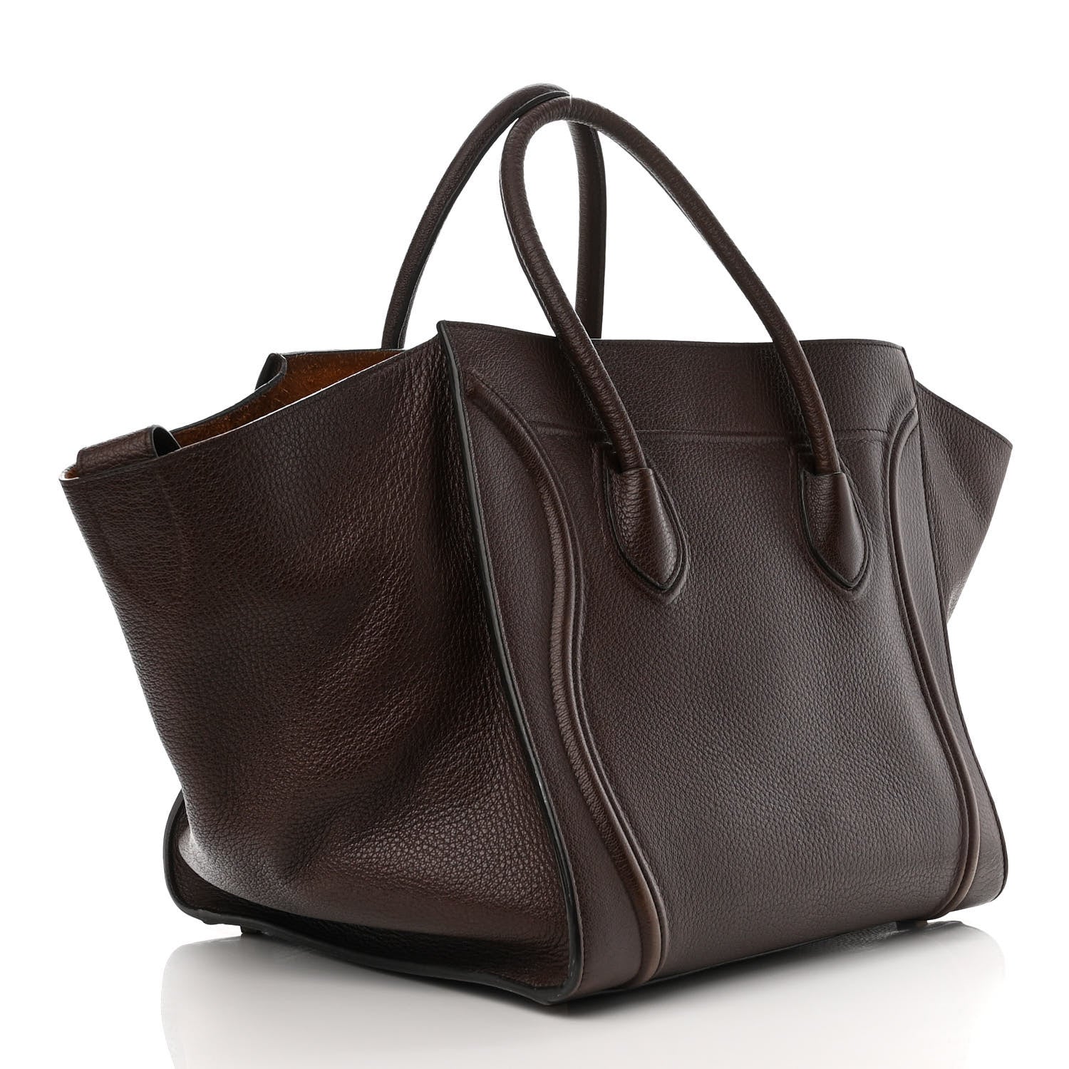 Celine Shiny Grained Calfskin Medium Phantom Luggage Brown 3 of 17