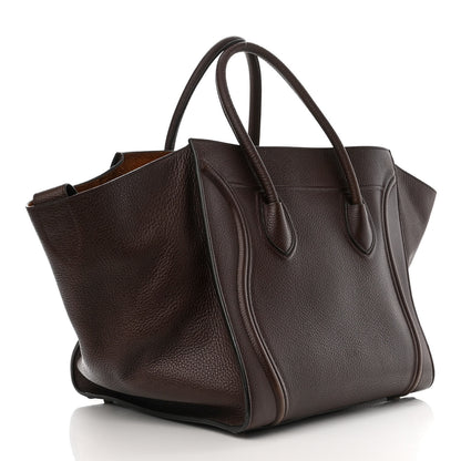 Celine Shiny Grained Calfskin Medium Phantom Luggage Brown 3 of 17