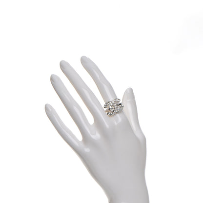 Chanel Crystal Baguette CC Ring 6.5 Silver 2 of 5