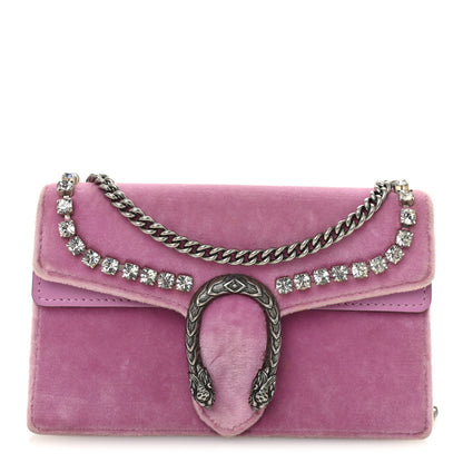 Gucci Velvet Crystal Super Mini Dionysus Shoulder Bag Malva 1 of 9