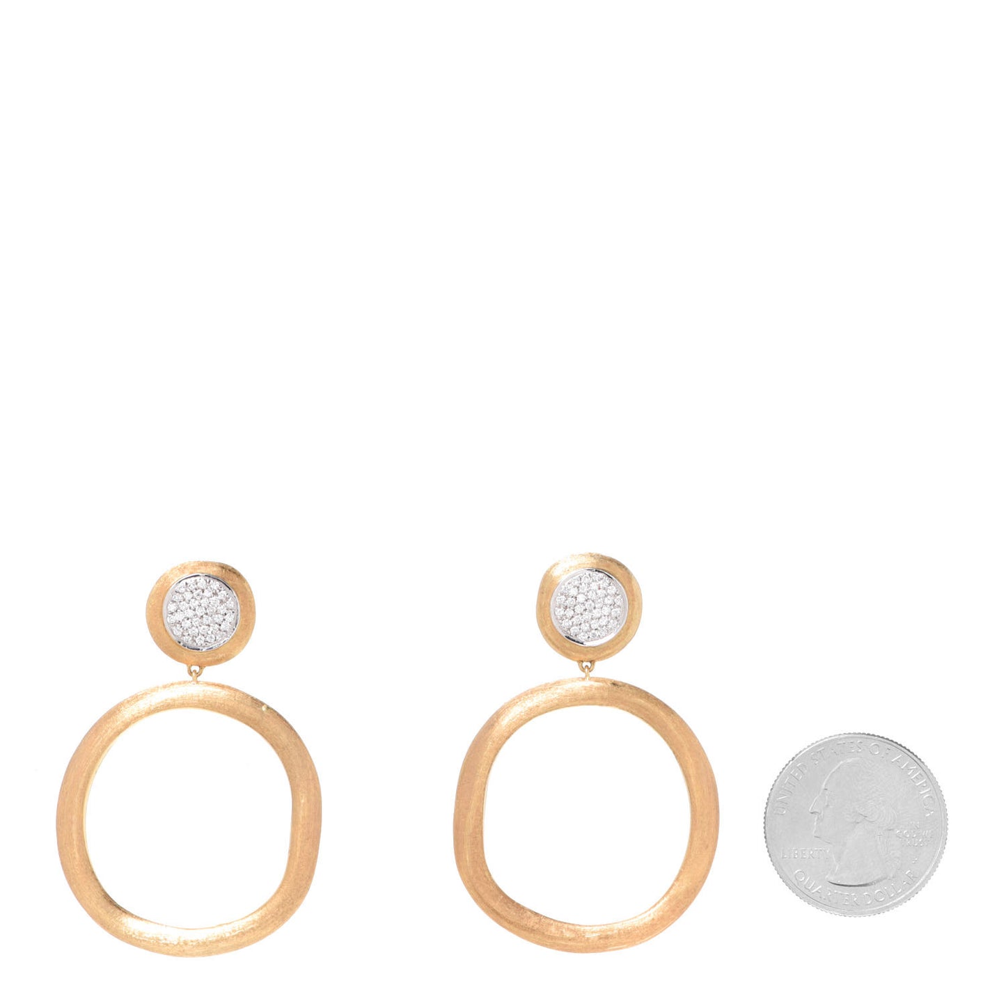 18K Yellow Gold Diamond Jaipur Circle Link Earrings