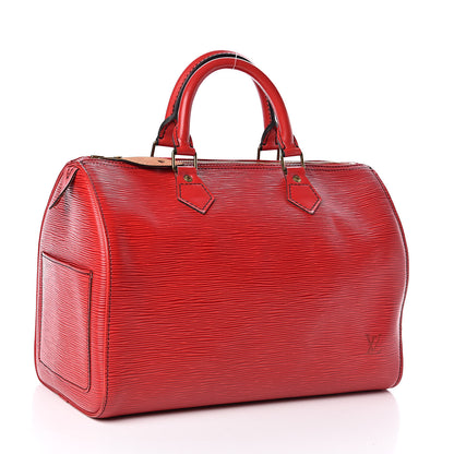 Louis Vuitton Epi Speedy 30 Castillan Red 3 of 13