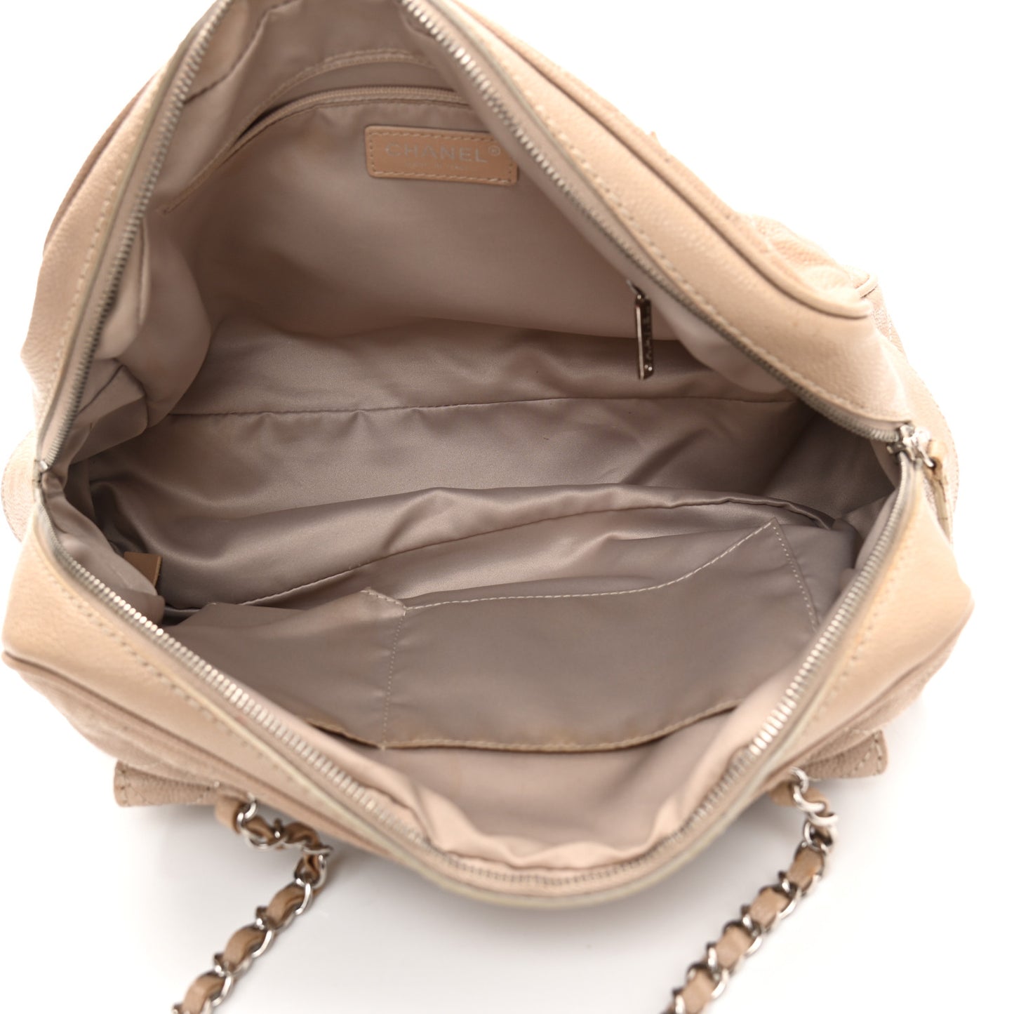 Caviar Quilted Large Paradoxal Camera Case Beige