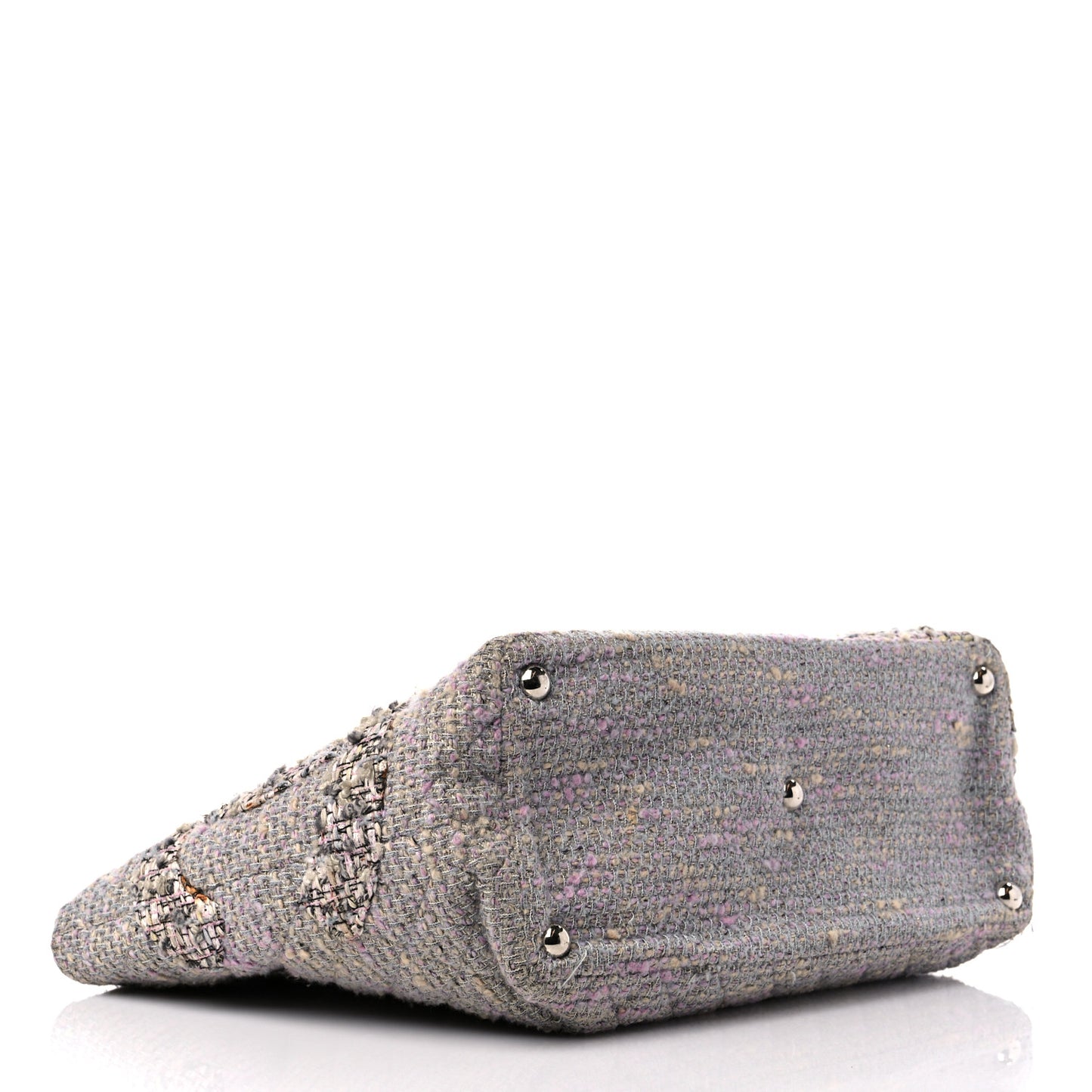 Tweed Quilted Cambon Tote Grey