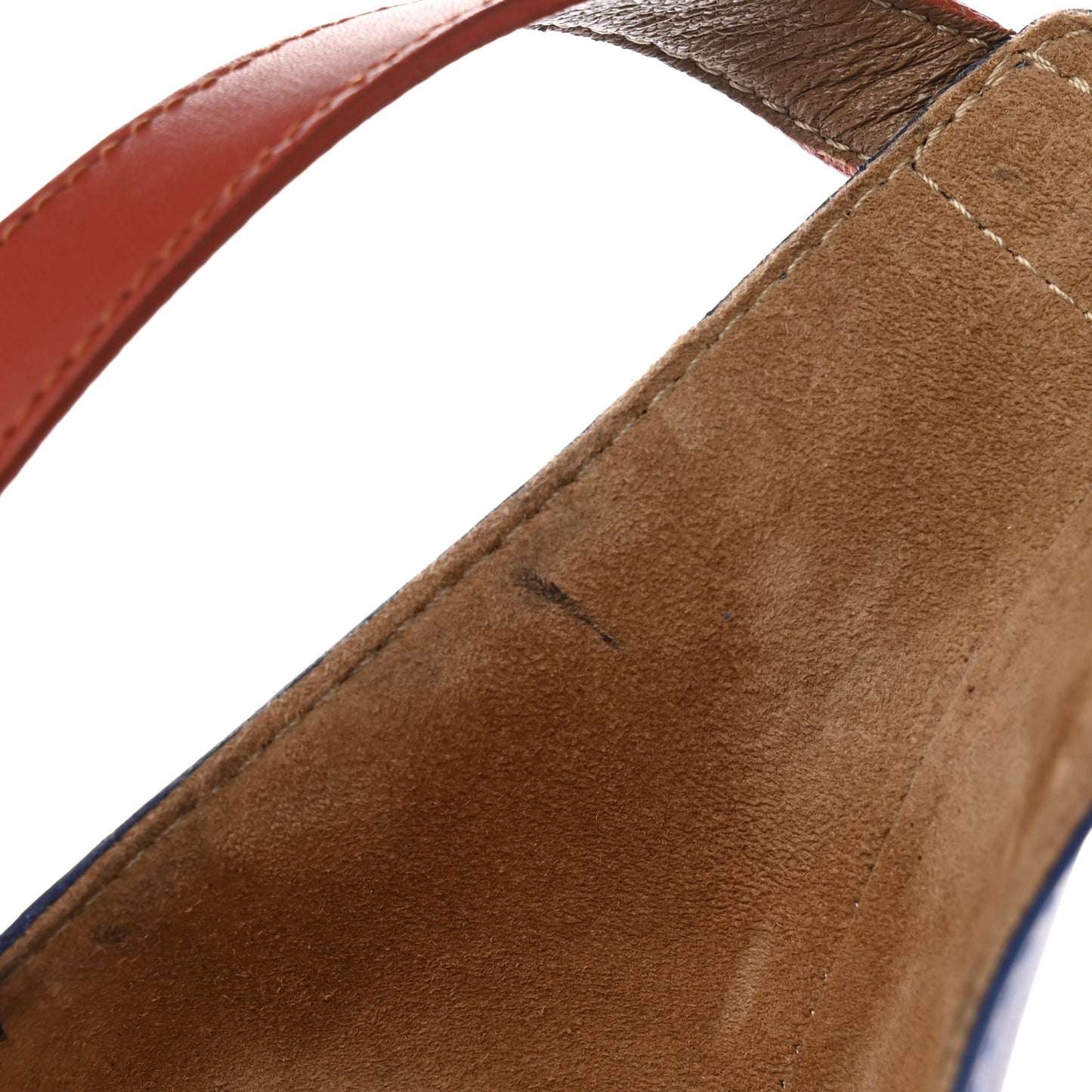Box Calfskin Manege Sandals 38.5 Multicolor Blue Maritime