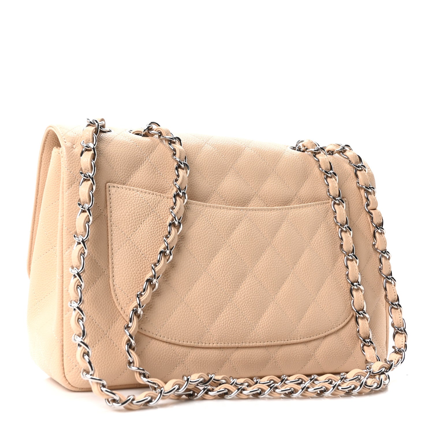 Chanel Caviar Quilted Jumbo Single Flap Beige Clair 3 of 10