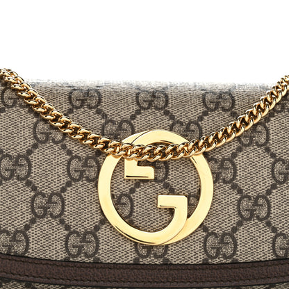 Gucci GG Supreme Monogram Textured Dollar Calfskin Blondie Continental Chain Wallet Beige Ebony New Acero 8 of 12