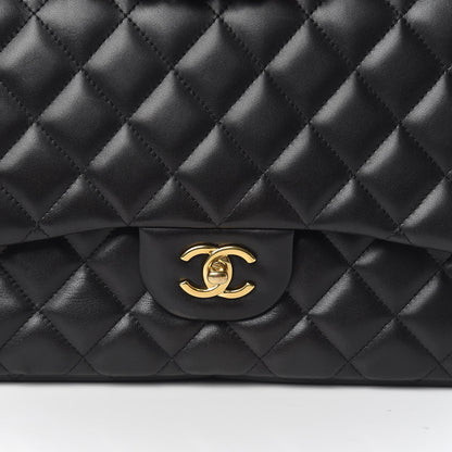 Chanel Lambskin Quilted Jumbo Double Flap Black 15 of 15