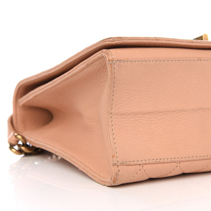 Chanel Goatskin Quilted Large Rita Top Handle Flap Beige 7 of 9