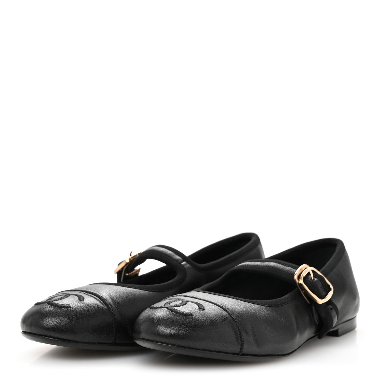 Chanel Lambskin Mary Jane Flats 36 Black 4 of 12
