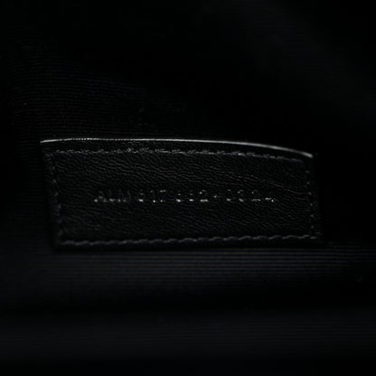 Saint Laurent Grain De Poudre Matelasse Chevron Monogram Envelope Clutch Black 7 of 11
