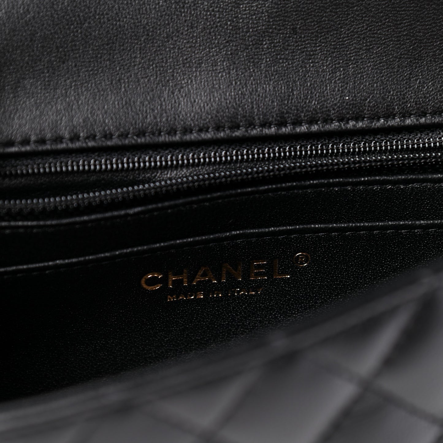 Lambskin Quilted Mini Rectangular Flap Black