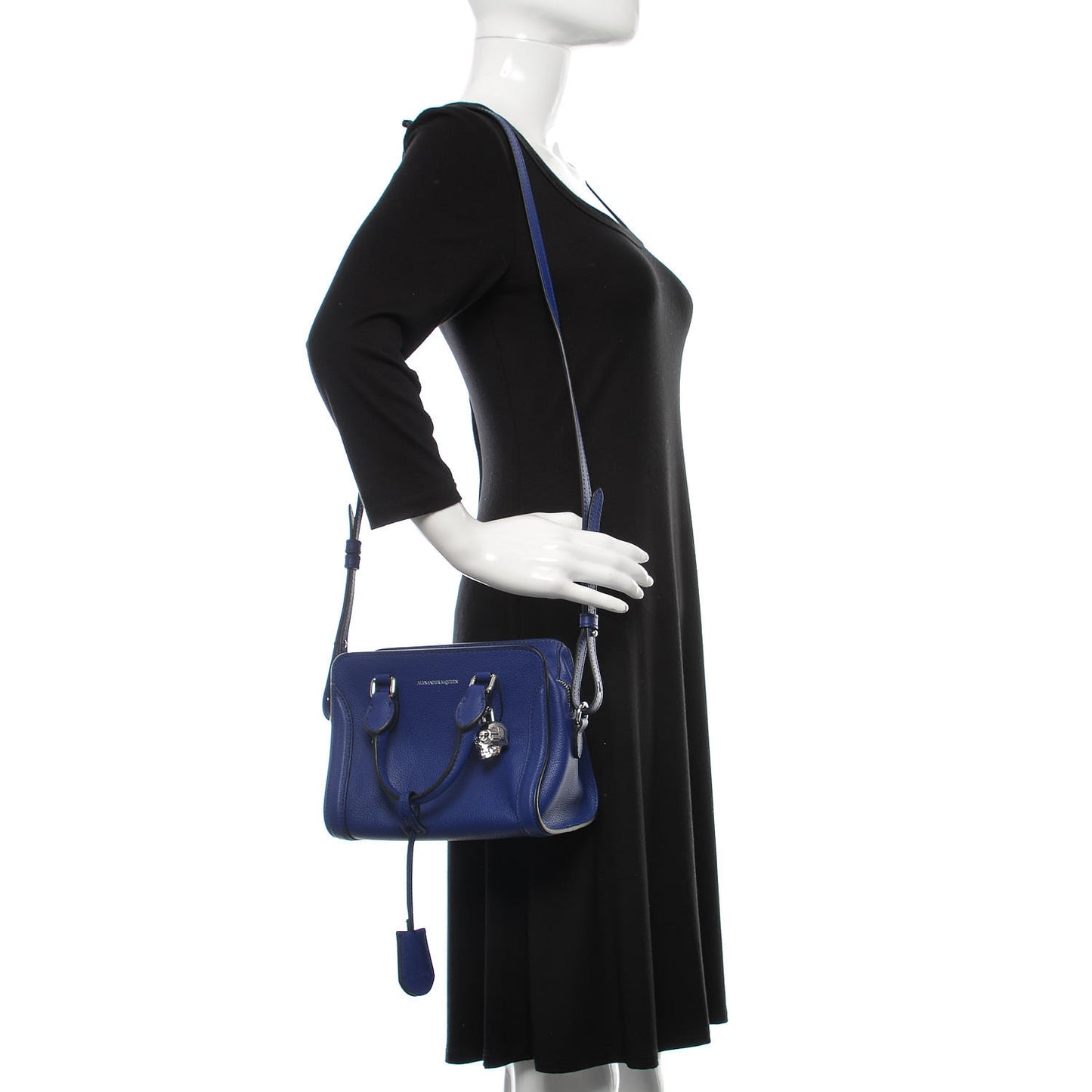 Pebbled Calfskin Mini Padlock Tote Ultramarine
