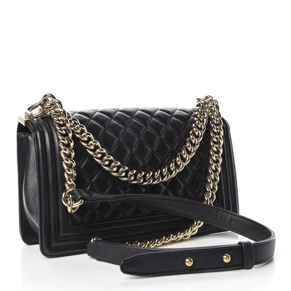 Chanel Lambskin Quilted Medium Boy Flap Black 3 of 9