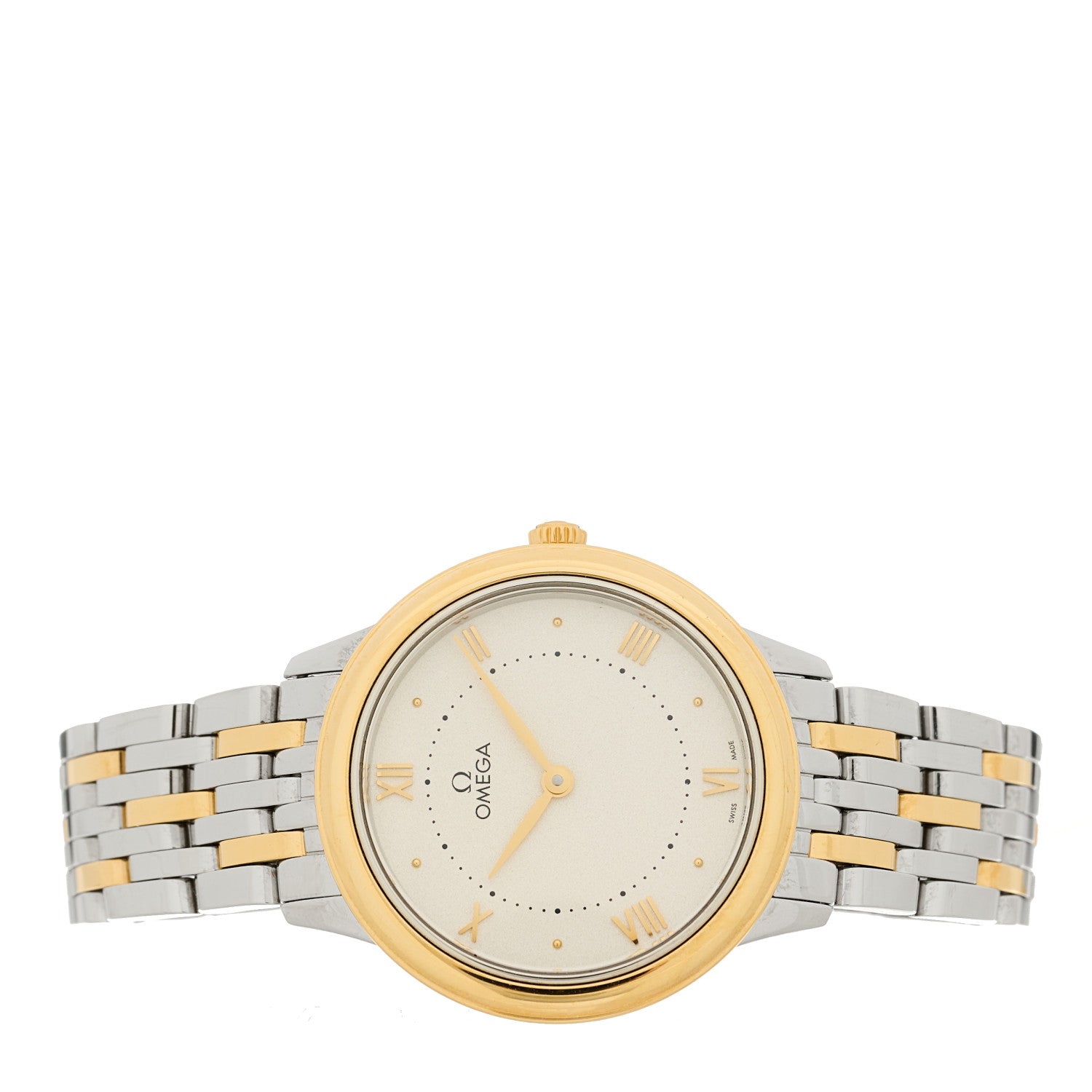Omega Stainless Steel 18K Yellow Gold 30mm De Ville Prestige Quartz Watch 434.20.30.60.02.002 2 of 5