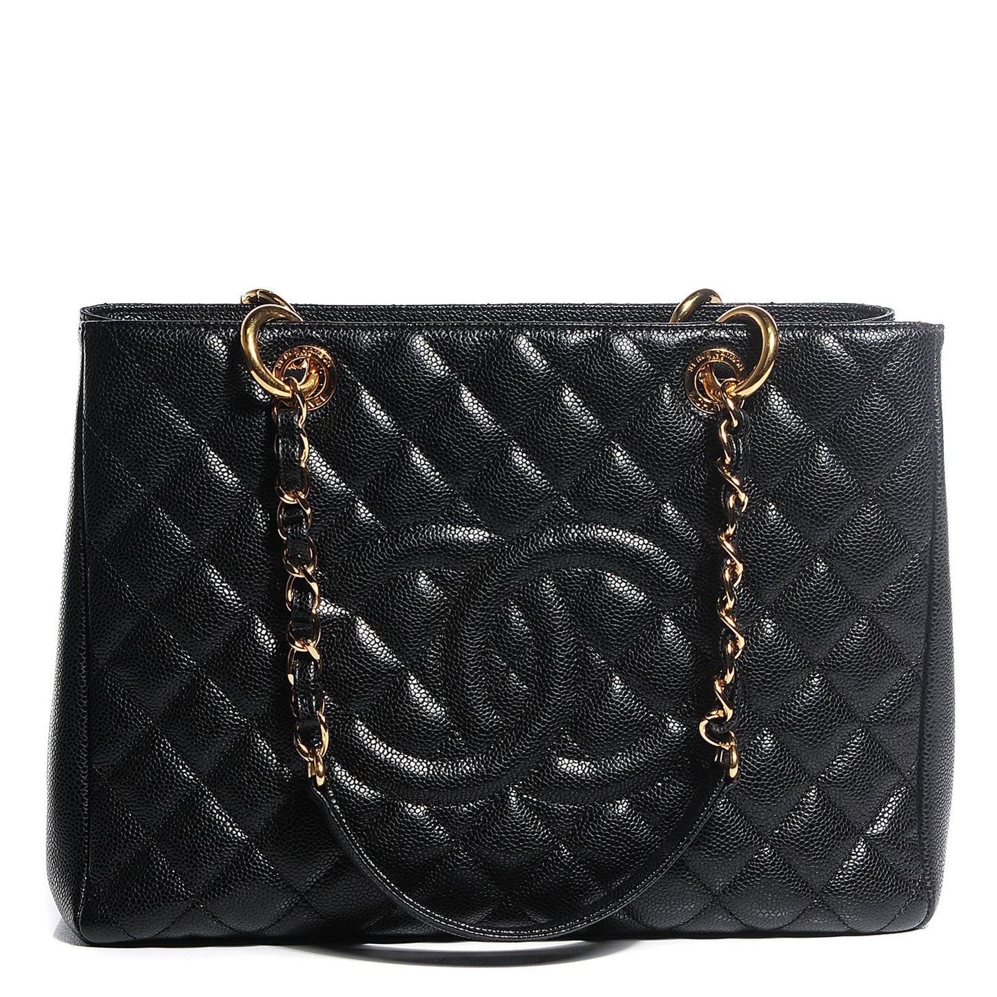Caviar Quilted Grand Shopping Tote GST Black