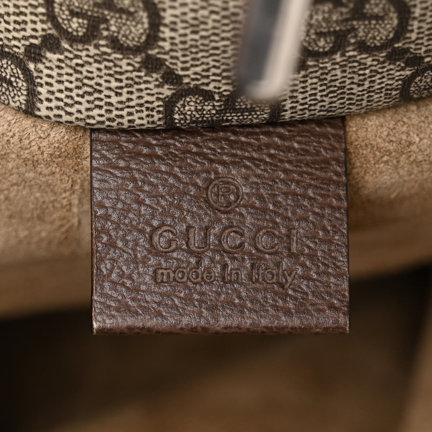 GG Supreme Monogram Calfskin Web Small Jackie 1961 Shoulder Bag Beige Brown Sugar