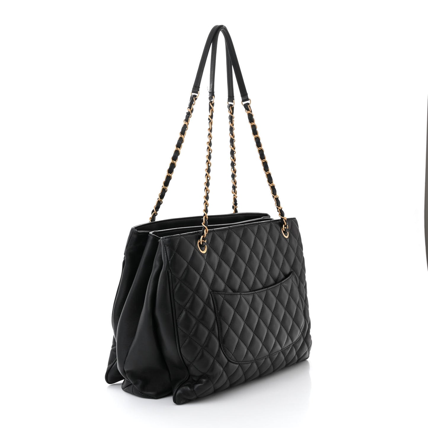 Lambskin Quilted Coco Vintage Tote Black