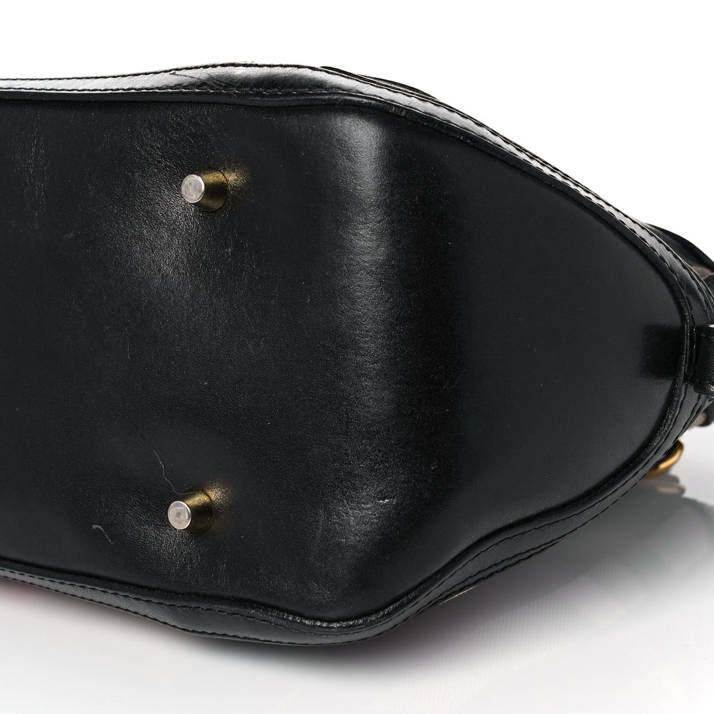 Bridle Calfskin House Check Small Orchard Bowling Bag Black