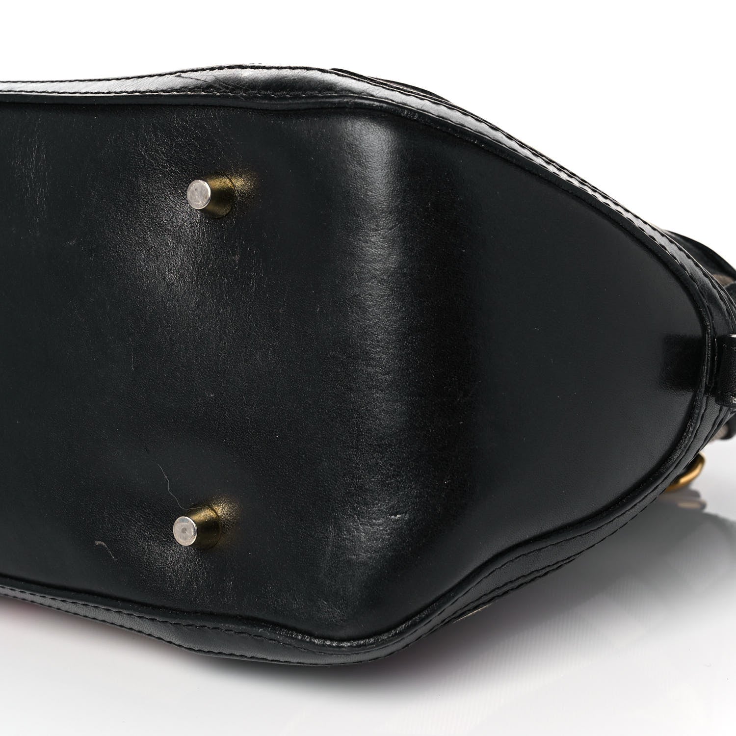 Burberry Bridle Calfskin House Check Small Orchard Bowling Bag Black 9 of 9