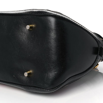 Burberry Bridle Calfskin House Check Small Orchard Bowling Bag Black 9 of 9
